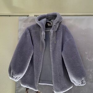 Cozy Gray Faux Fur Jacket
